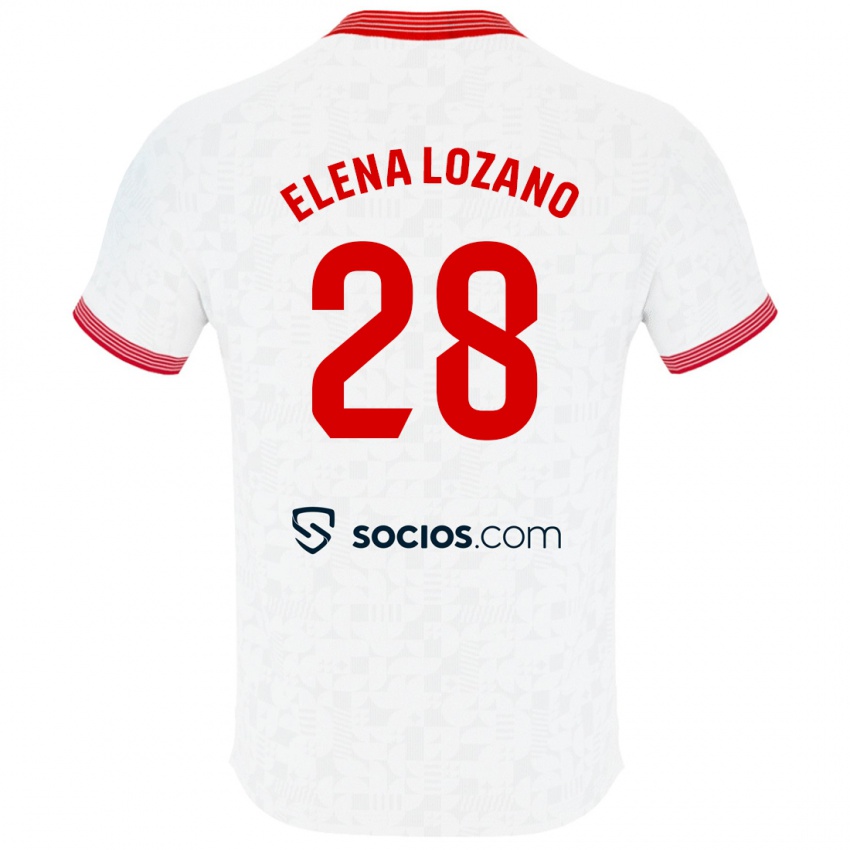 Børn Elena Lozano Gallego #28 Hvid Hjemmebane Spillertrøjer 2023/24 Trøje T-Shirt