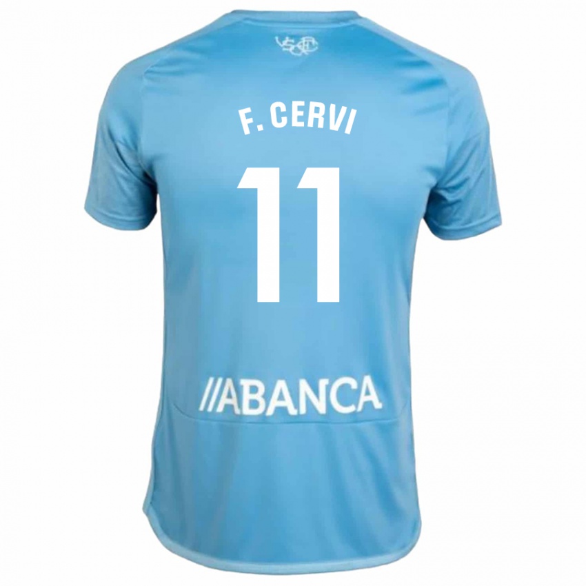 Børn Franco Cervi #11 Blå Hjemmebane Spillertrøjer 2023/24 Trøje T-Shirt