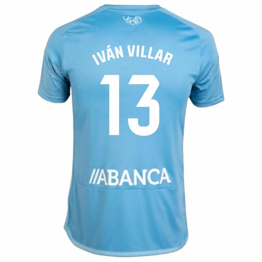 Børn Iván Villar #13 Blå Hjemmebane Spillertrøjer 2023/24 Trøje T-Shirt