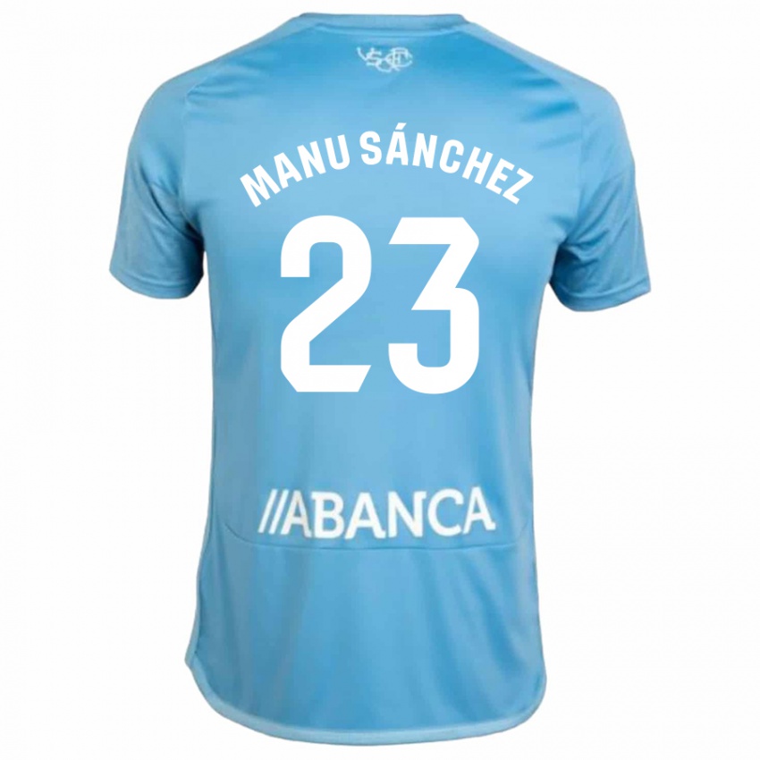 Børn Manu Sanchez #23 Blå Hjemmebane Spillertrøjer 2023/24 Trøje T-Shirt