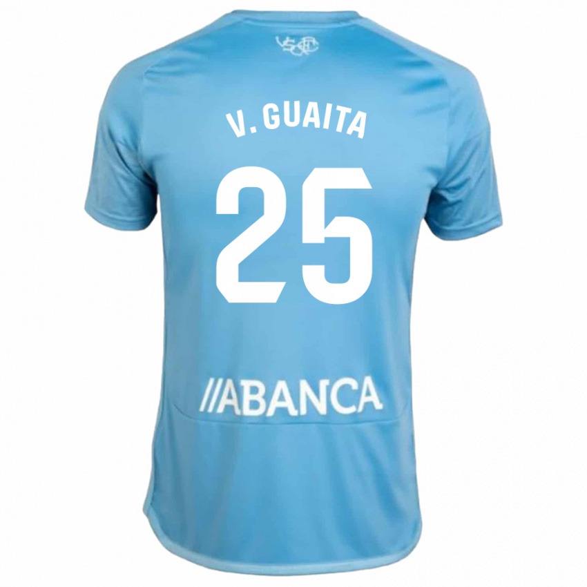 Børn Vicente Guaita #25 Blå Hjemmebane Spillertrøjer 2023/24 Trøje T-Shirt