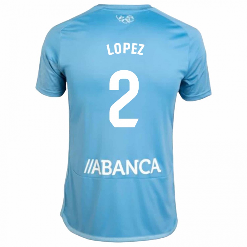 Børn Iván López #2 Blå Hjemmebane Spillertrøjer 2023/24 Trøje T-Shirt