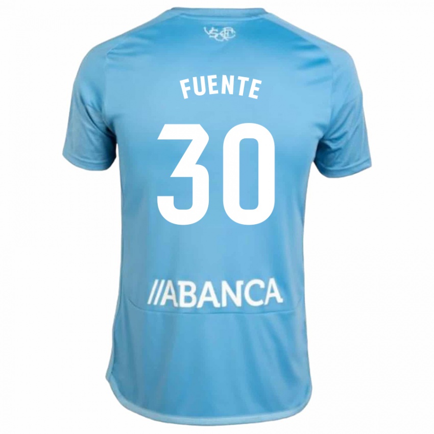 Børn Mario Fuente #30 Blå Hjemmebane Spillertrøjer 2023/24 Trøje T-Shirt