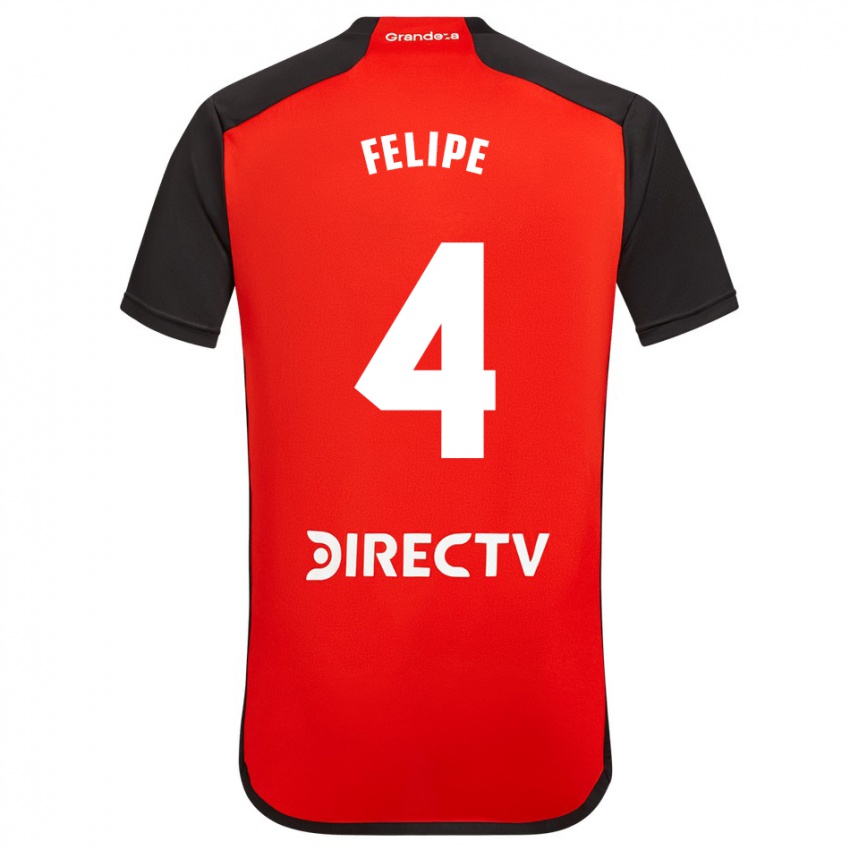 Børn Carina Felipe Silva #4 Rød Udebane Spillertrøjer 2023/24 Trøje T-Shirt