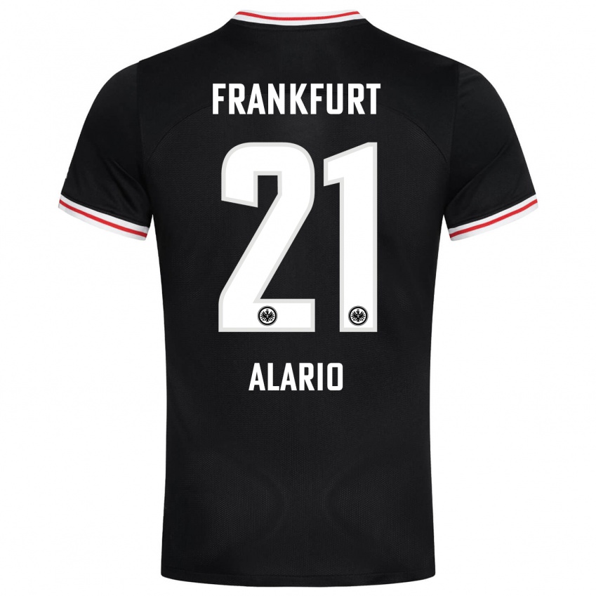 Børn Lucas Alario #21 Sort Udebane Spillertrøjer 2023/24 Trøje T-Shirt