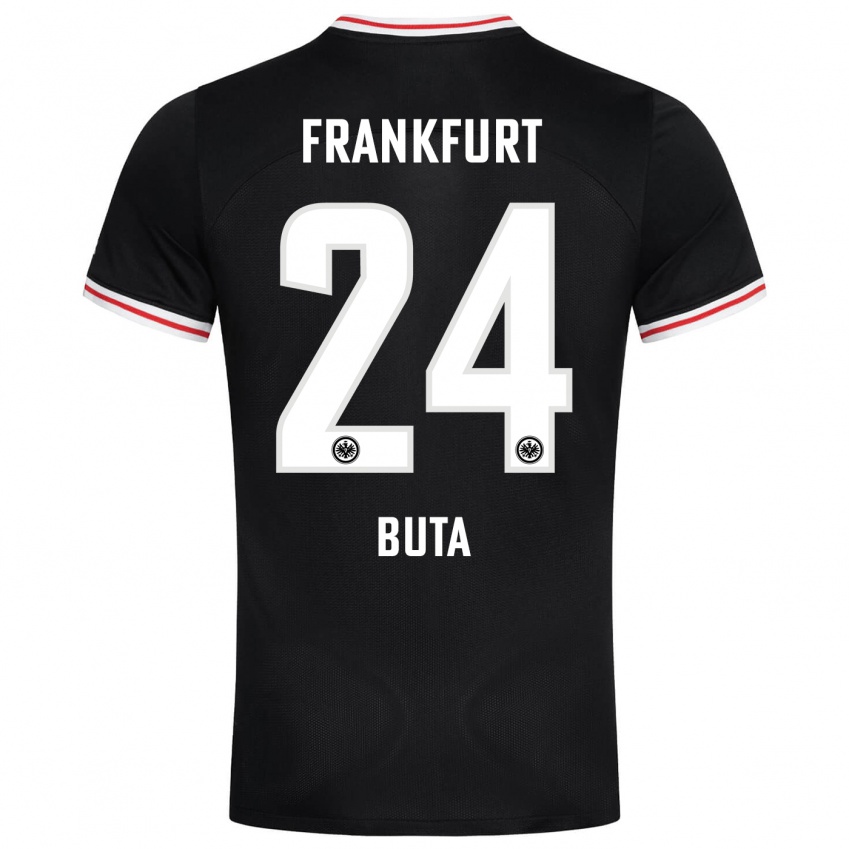 Børn Aurélio Buta #24 Sort Udebane Spillertrøjer 2023/24 Trøje T-Shirt