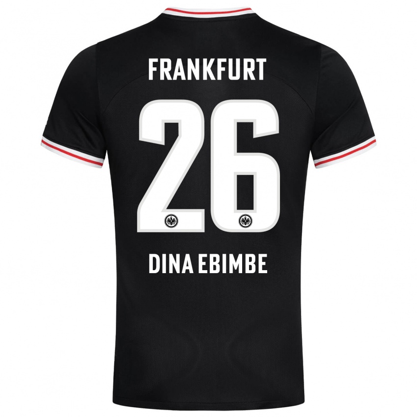 Børn Junior Dina Ebimbe #26 Sort Udebane Spillertrøjer 2023/24 Trøje T-Shirt