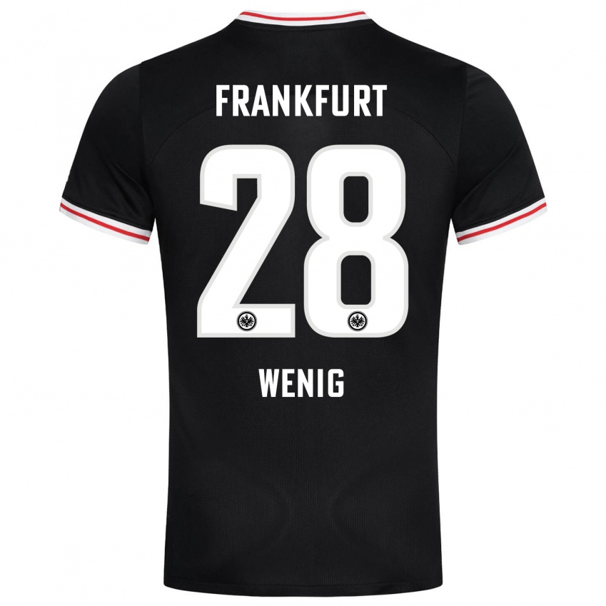 Børn Marcel Wenig #28 Sort Udebane Spillertrøjer 2023/24 Trøje T-Shirt