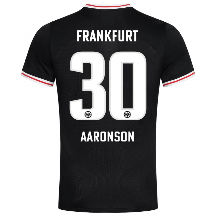 Børn Paxten Aaronson #30 Sort Udebane Spillertrøjer 2023/24 Trøje T-Shirt
