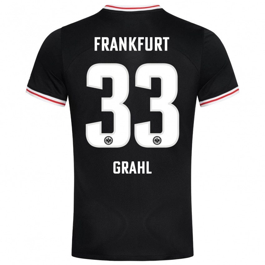Børn Jens Grahl #33 Sort Udebane Spillertrøjer 2023/24 Trøje T-Shirt