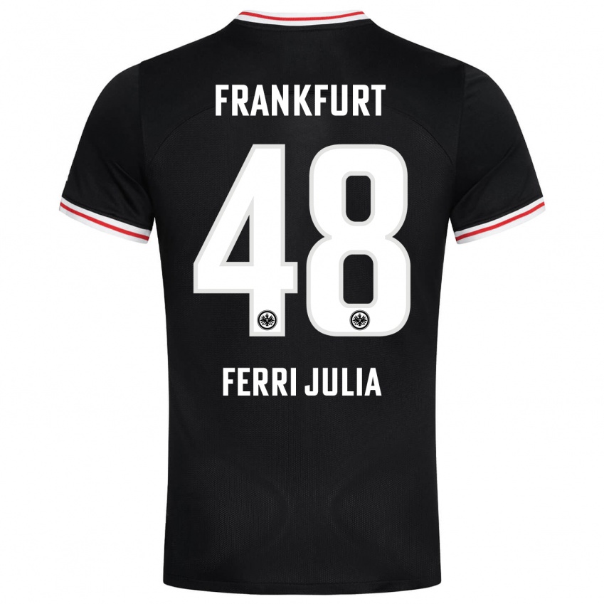 Børn Nacho Ferri #48 Sort Udebane Spillertrøjer 2023/24 Trøje T-Shirt