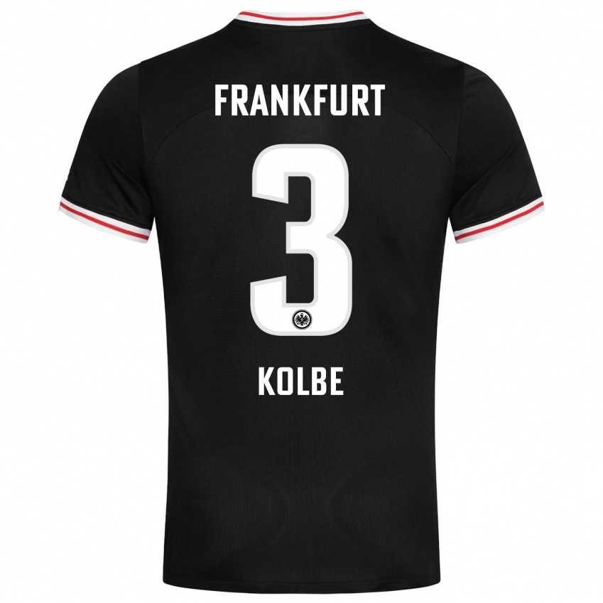 Børn Louis Kolbe #3 Sort Udebane Spillertrøjer 2023/24 Trøje T-Shirt