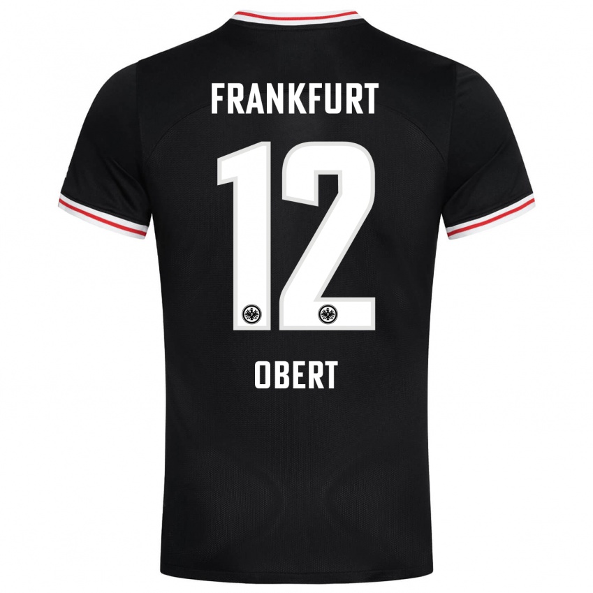 Børn Yuriy Obert #12 Sort Udebane Spillertrøjer 2023/24 Trøje T-Shirt