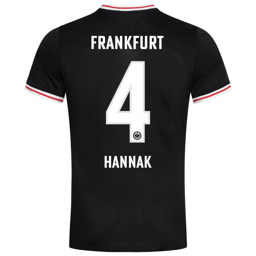 Børn Tim Hannak #4 Sort Udebane Spillertrøjer 2023/24 Trøje T-Shirt