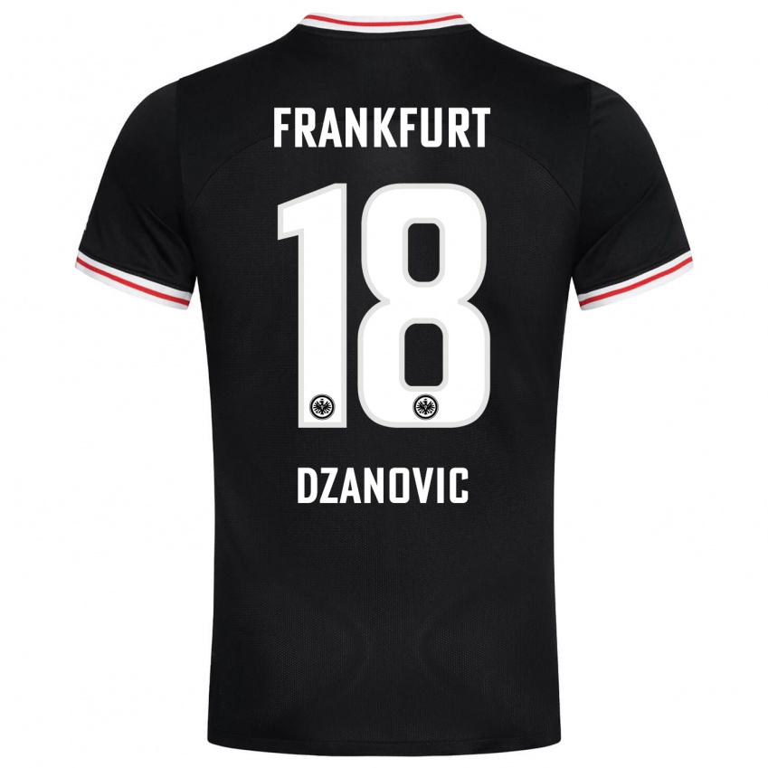 Børn Benjamin Dzanovic #18 Sort Udebane Spillertrøjer 2023/24 Trøje T-Shirt