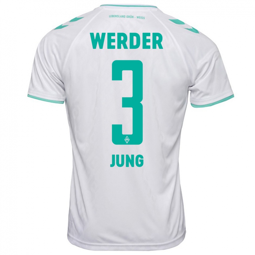 Børn Anthony Jung #3 Hvid Udebane Spillertrøjer 2023/24 Trøje T-Shirt