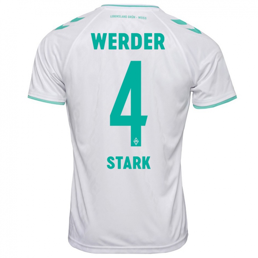 Børn Niklas Stark #4 Hvid Udebane Spillertrøjer 2023/24 Trøje T-Shirt