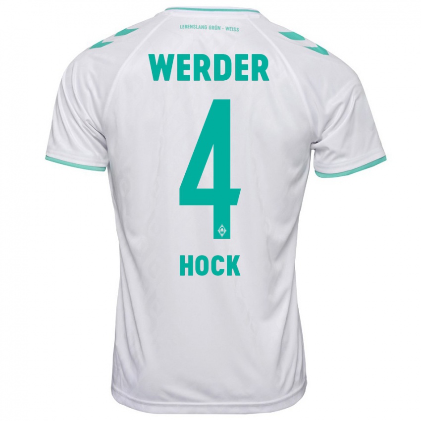 Børn Alexander Höck #4 Hvid Udebane Spillertrøjer 2023/24 Trøje T-Shirt