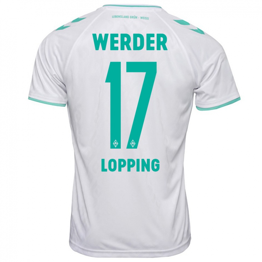 Børn Jakob Löpping #17 Hvid Udebane Spillertrøjer 2023/24 Trøje T-Shirt