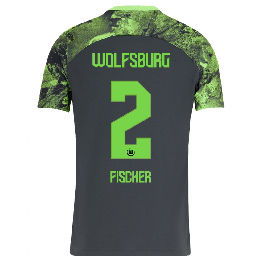 Børn Kilian Fischer #2 Mørkegrå Udebane Spillertrøjer 2023/24 Trøje T-Shirt