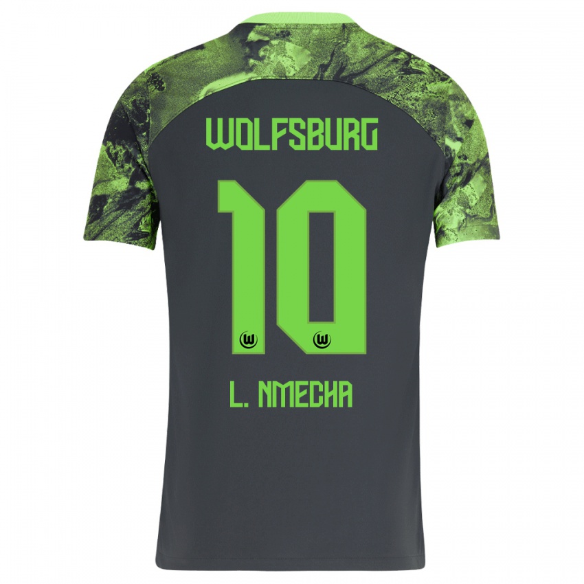 Børn Lukas Nmecha #10 Mørkegrå Udebane Spillertrøjer 2023/24 Trøje T-Shirt