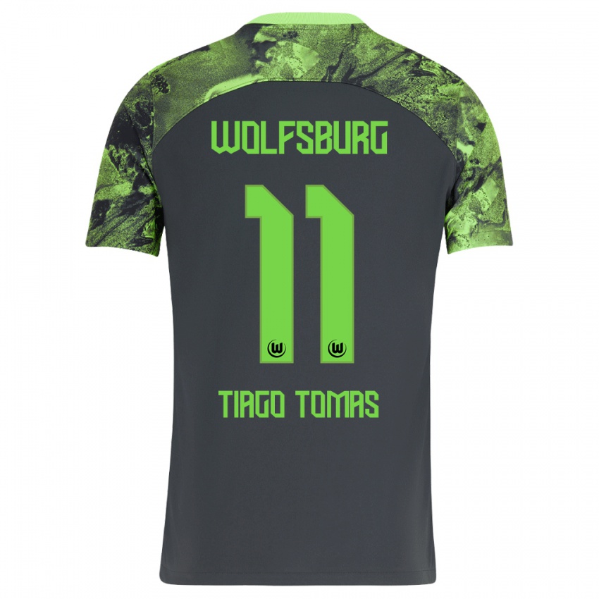 Børn Tiago Tomás #11 Mørkegrå Udebane Spillertrøjer 2023/24 Trøje T-Shirt