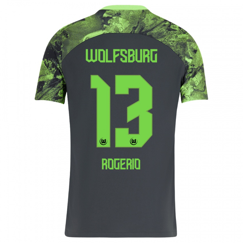 Børn Rogério #13 Mørkegrå Udebane Spillertrøjer 2023/24 Trøje T-Shirt