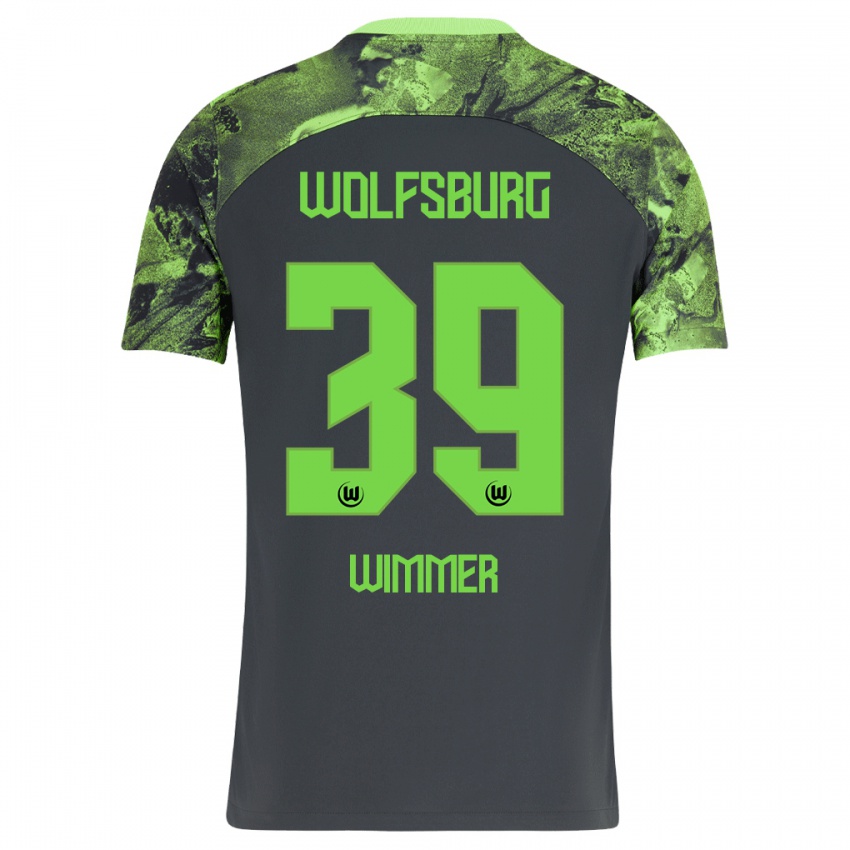 Børn Patrick Wimmer #39 Mørkegrå Udebane Spillertrøjer 2023/24 Trøje T-Shirt
