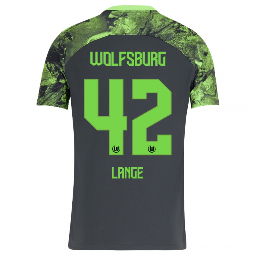 Børn Felix Lange #42 Mørkegrå Udebane Spillertrøjer 2023/24 Trøje T-Shirt