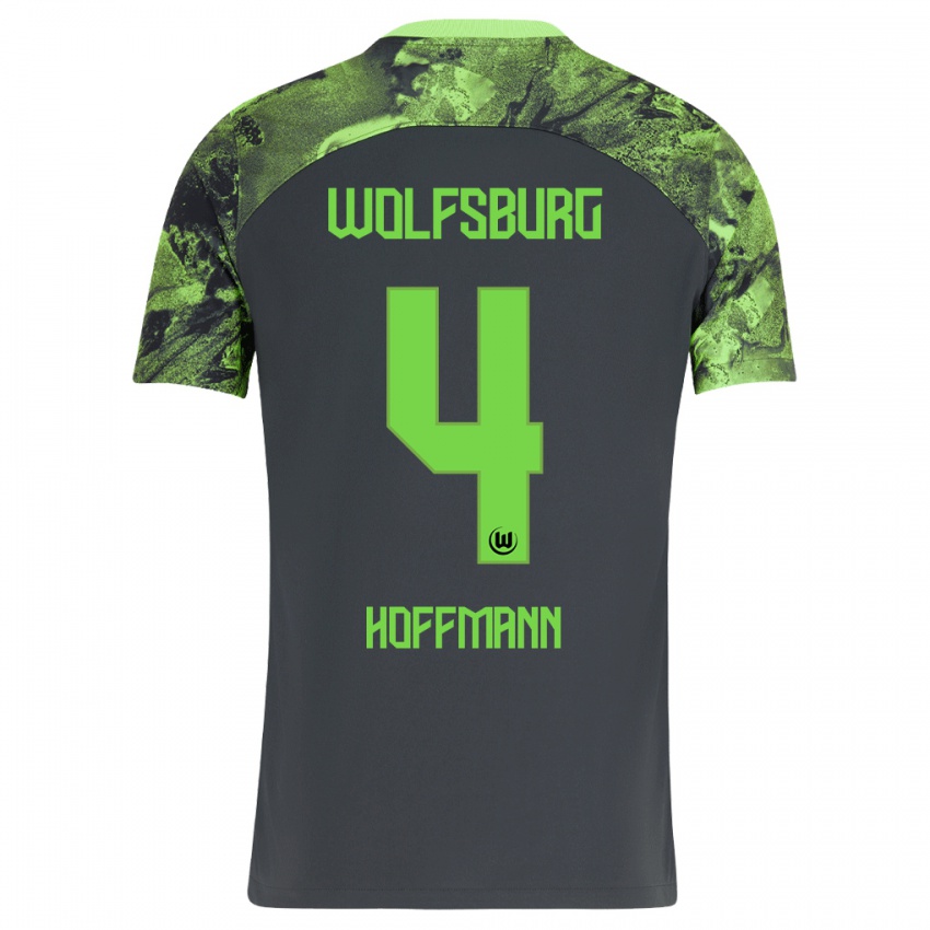 Børn Nils Hoffmann #4 Mørkegrå Udebane Spillertrøjer 2023/24 Trøje T-Shirt