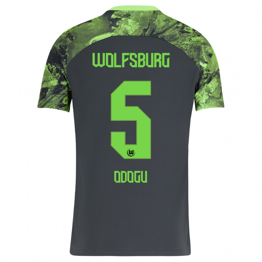 Børn David Odogu #5 Mørkegrå Udebane Spillertrøjer 2023/24 Trøje T-Shirt