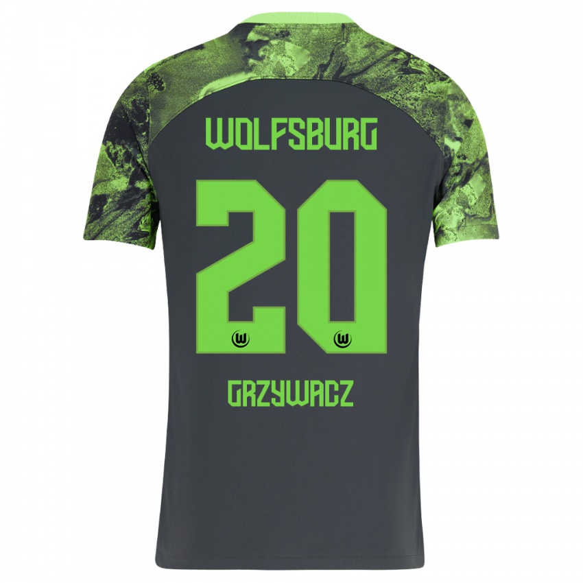 Børn Eryk Grzywacz #20 Mørkegrå Udebane Spillertrøjer 2023/24 Trøje T-Shirt