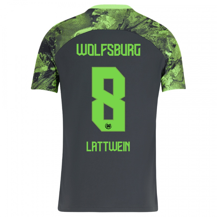 Børn Lena Lattwein #8 Mørkegrå Udebane Spillertrøjer 2023/24 Trøje T-Shirt