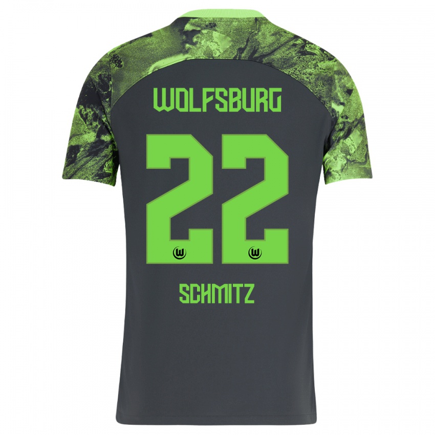 Børn Lisa Schmitz #22 Mørkegrå Udebane Spillertrøjer 2023/24 Trøje T-Shirt