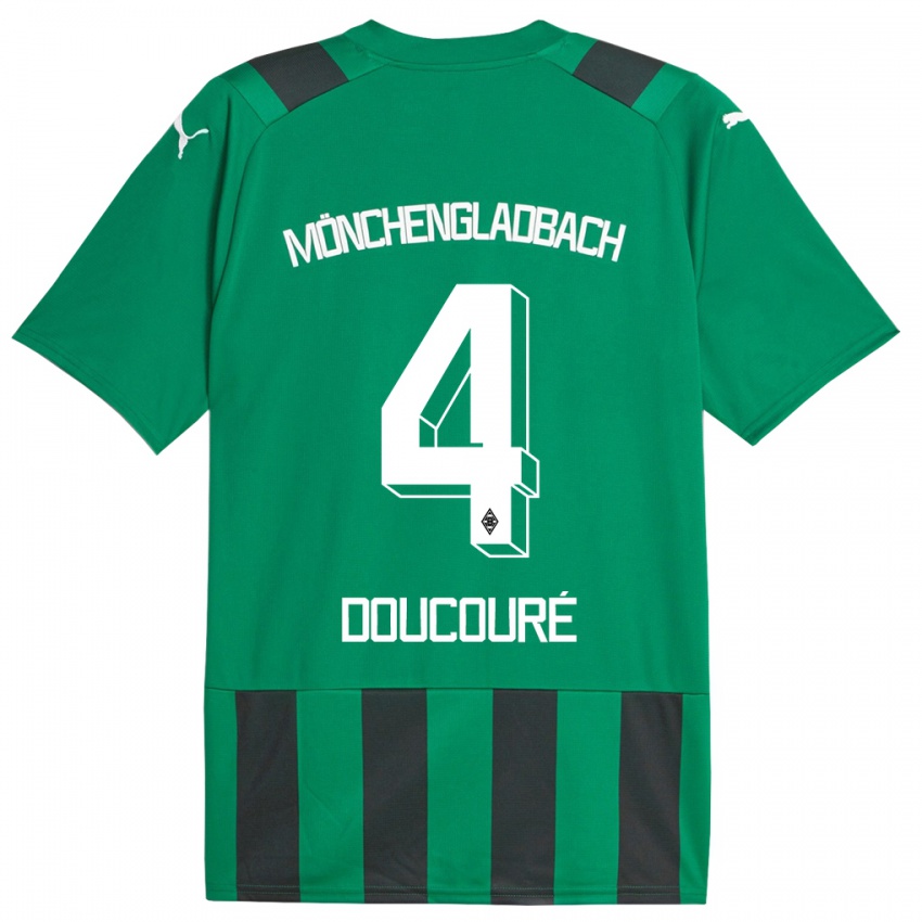 Børn Mamadou Doucouré #4 Sort Grøn Udebane Spillertrøjer 2023/24 Trøje T-Shirt