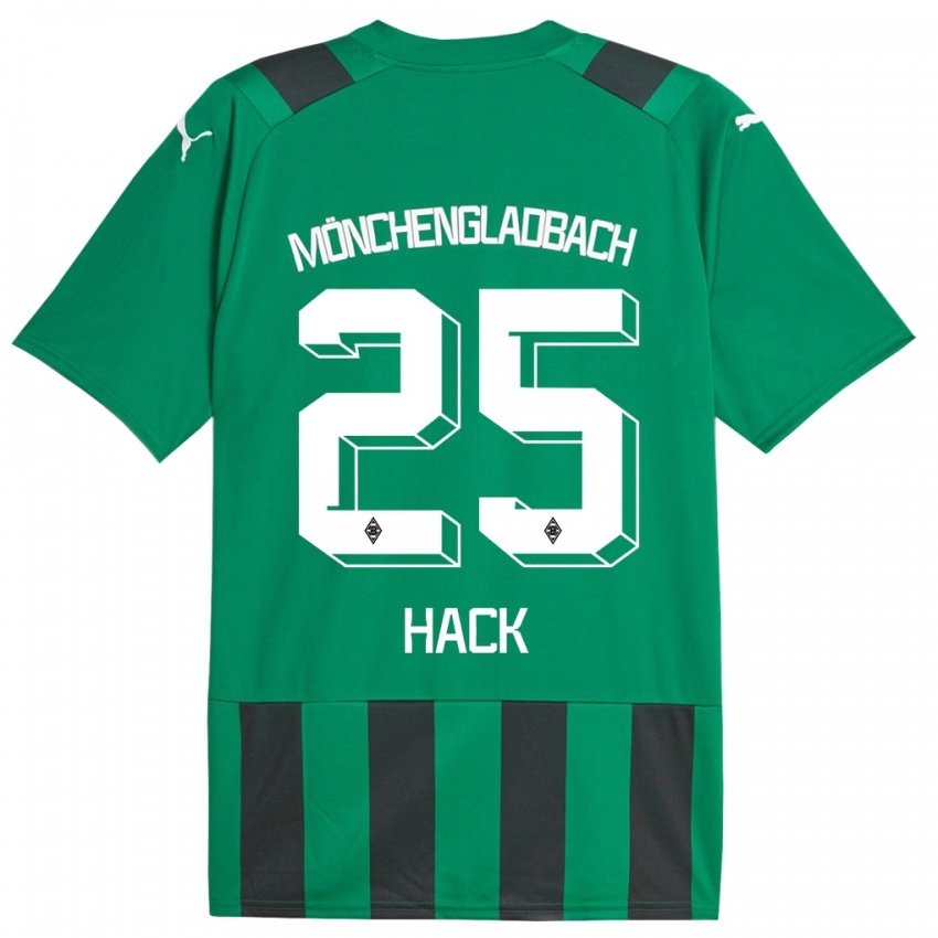 Børn Robin Hack #25 Sort Grøn Udebane Spillertrøjer 2023/24 Trøje T-Shirt