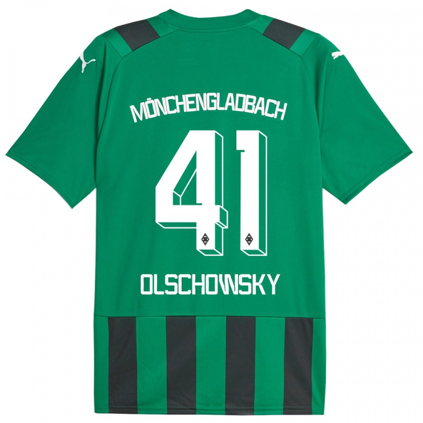 Børn Jan Olschowsky #41 Sort Grøn Udebane Spillertrøjer 2023/24 Trøje T-Shirt
