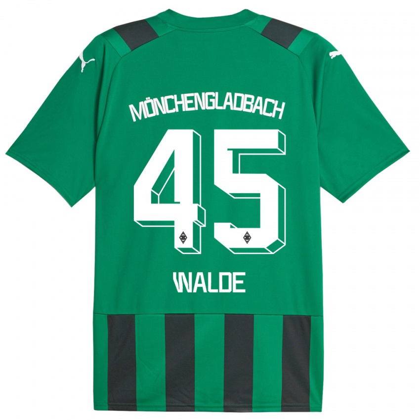 Børn Simon Walde #45 Sort Grøn Udebane Spillertrøjer 2023/24 Trøje T-Shirt