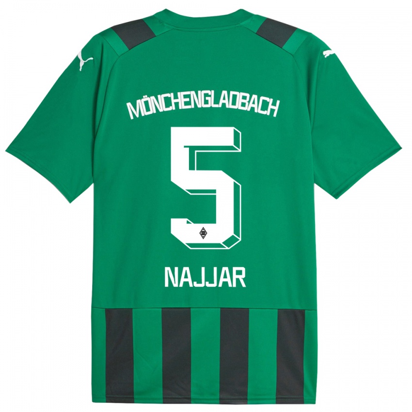 Børn Jamil Najjar #5 Sort Grøn Udebane Spillertrøjer 2023/24 Trøje T-Shirt