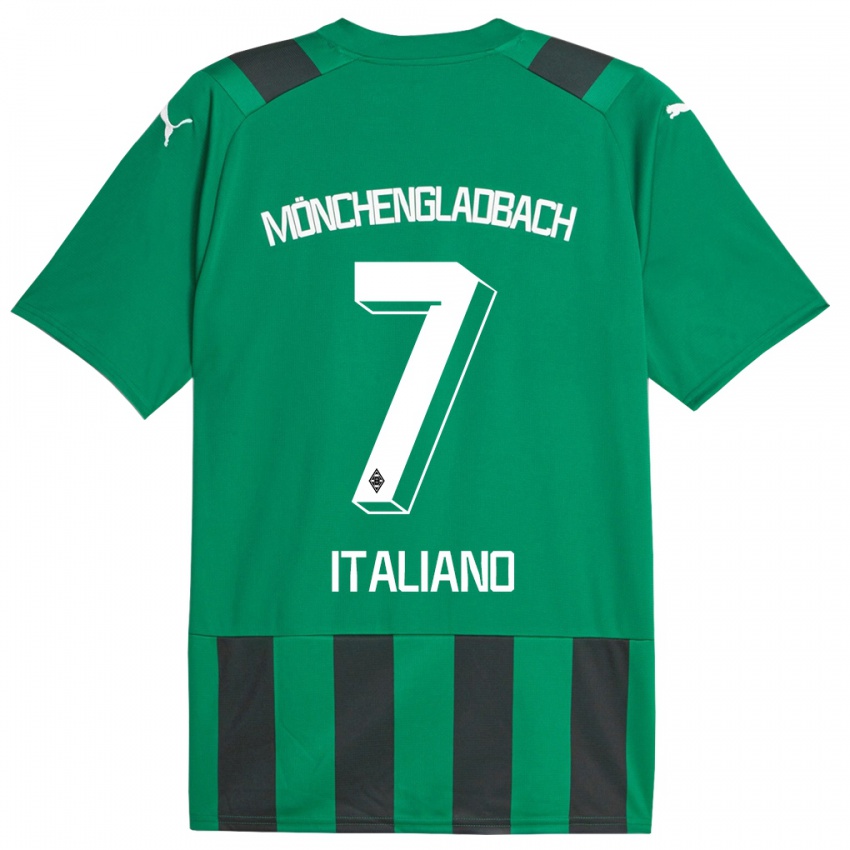 Børn Jacob Italiano #7 Sort Grøn Udebane Spillertrøjer 2023/24 Trøje T-Shirt
