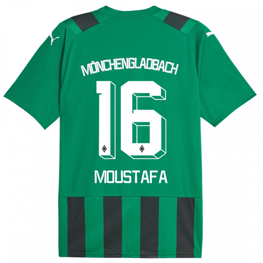 Børn Moustafa Ashraf Moustafa #16 Sort Grøn Udebane Spillertrøjer 2023/24 Trøje T-Shirt