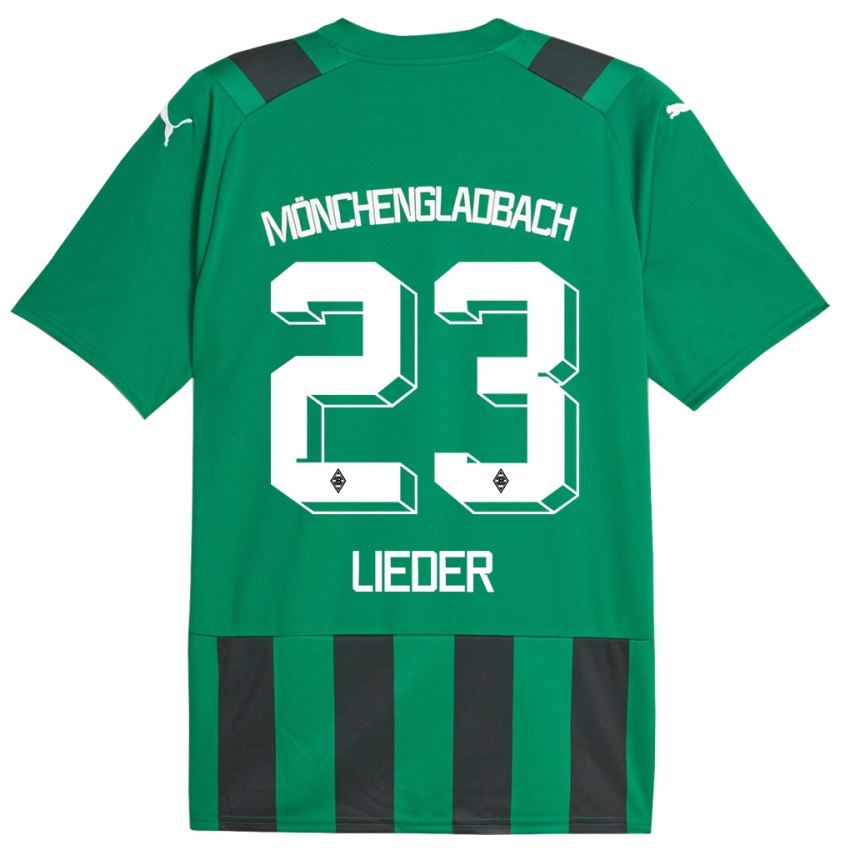 Børn Michel Lieder #23 Sort Grøn Udebane Spillertrøjer 2023/24 Trøje T-Shirt