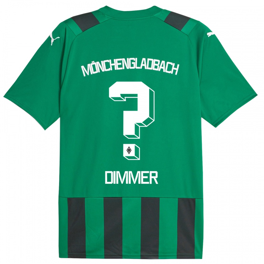 Børn Florian Dimmer #0 Sort Grøn Udebane Spillertrøjer 2023/24 Trøje T-Shirt