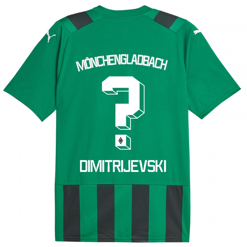 Børn Maximilian Dimitrijevski #0 Sort Grøn Udebane Spillertrøjer 2023/24 Trøje T-Shirt