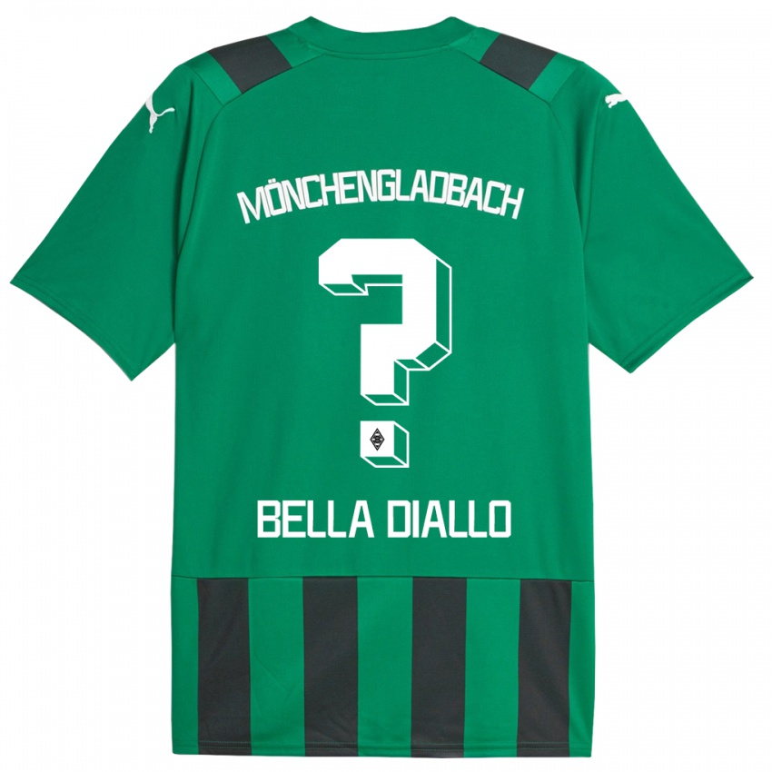 Børn Oumar Bella Diallo #0 Sort Grøn Udebane Spillertrøjer 2023/24 Trøje T-Shirt