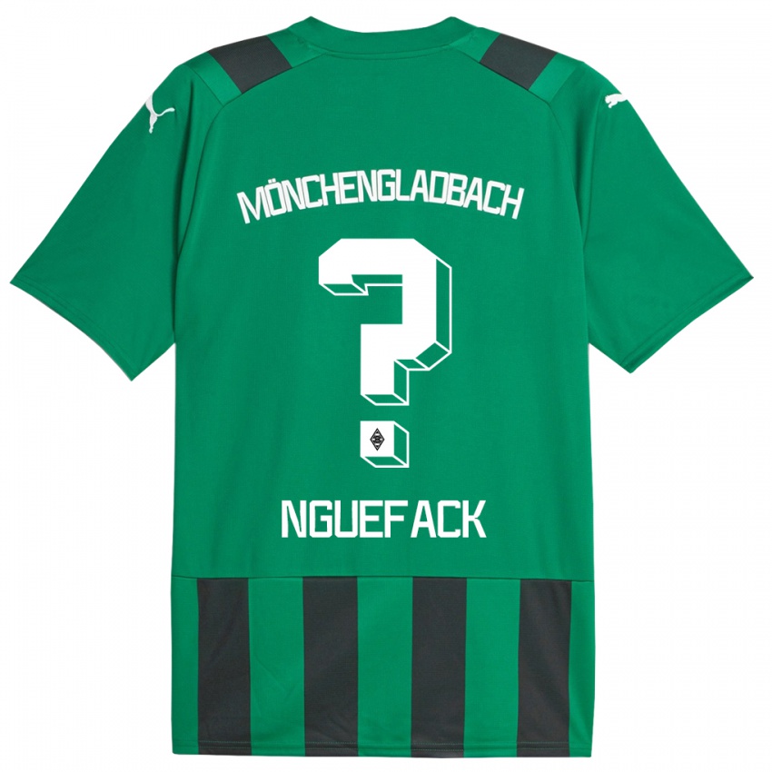 Børn Mathieu Nguefack #0 Sort Grøn Udebane Spillertrøjer 2023/24 Trøje T-Shirt