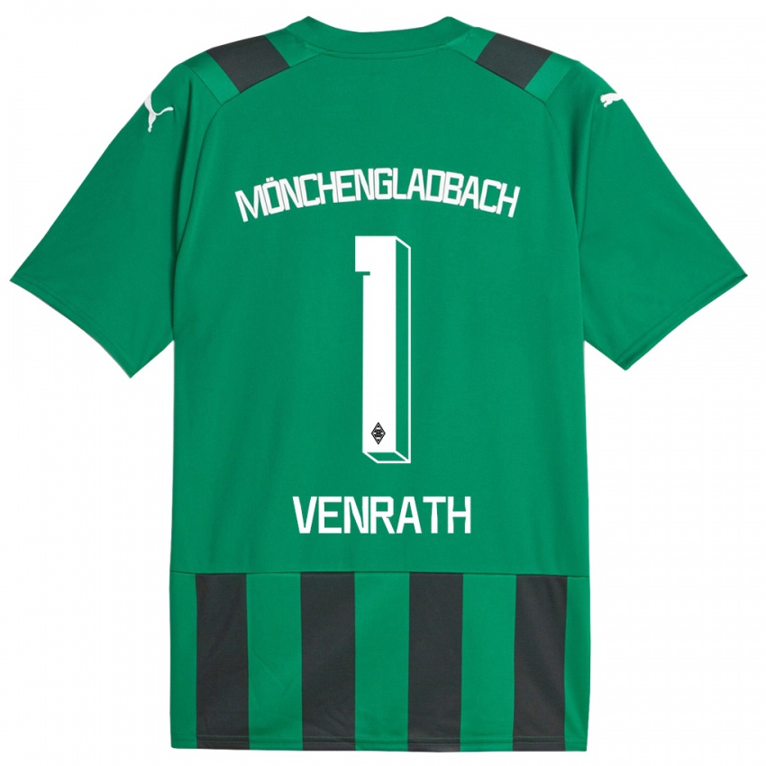 Børn Lisa Venrath #1 Sort Grøn Udebane Spillertrøjer 2023/24 Trøje T-Shirt