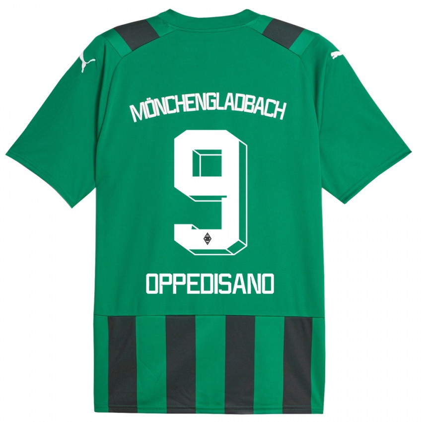 Børn Valentina Oppedisano #9 Sort Grøn Udebane Spillertrøjer 2023/24 Trøje T-Shirt