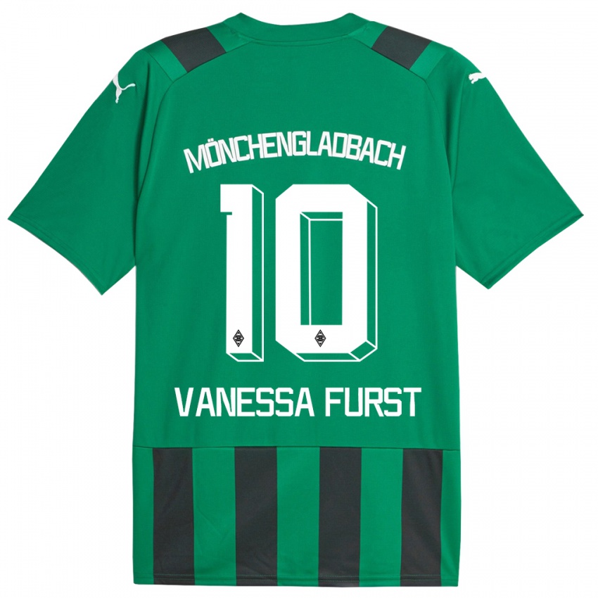 Børn Vanessa Fürst #10 Sort Grøn Udebane Spillertrøjer 2023/24 Trøje T-Shirt