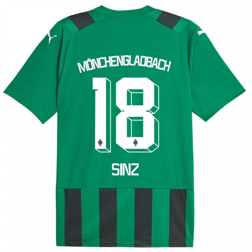 Børn Michelle Sinz #18 Sort Grøn Udebane Spillertrøjer 2023/24 Trøje T-Shirt